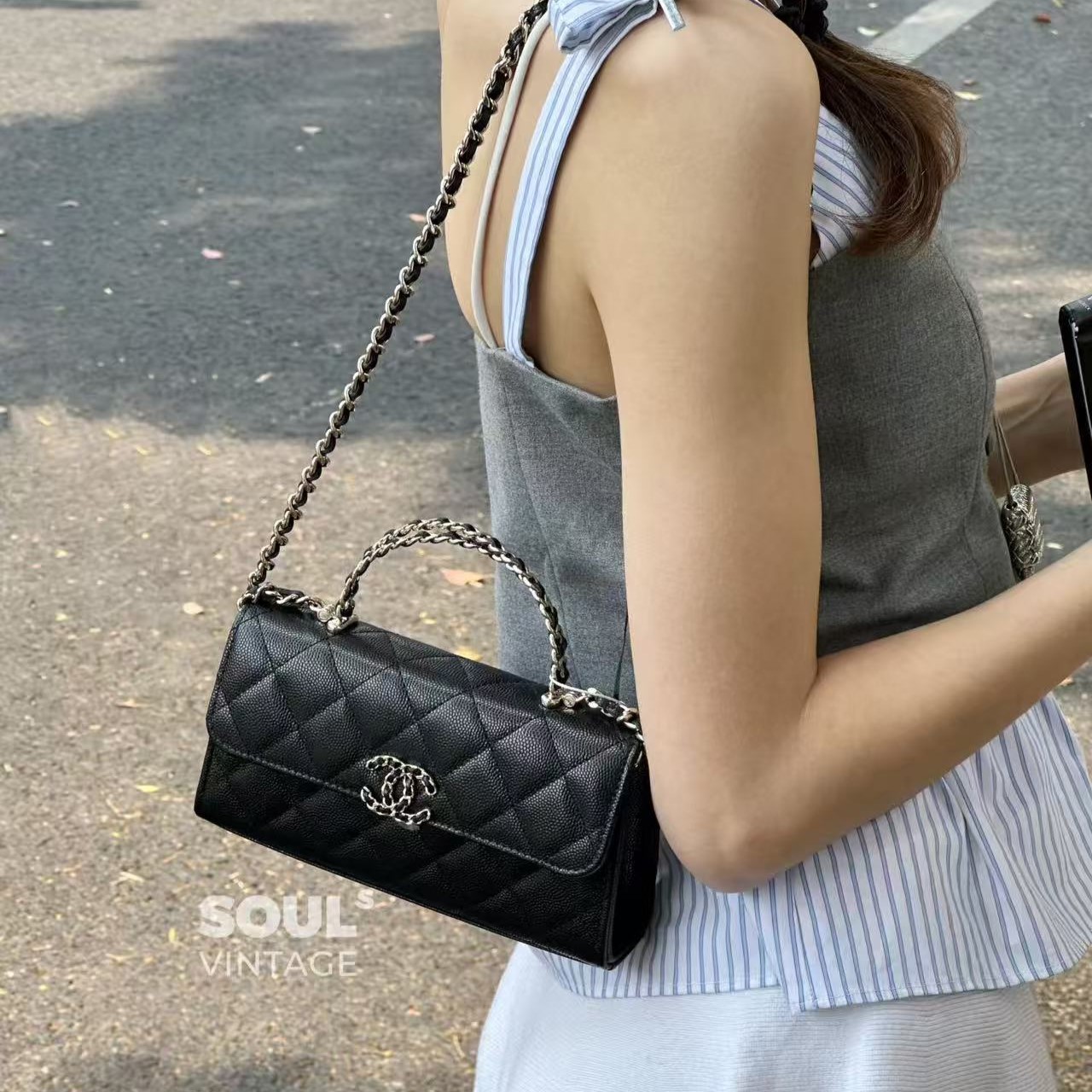 샤넬 탑핸들 플랩백 숄더백