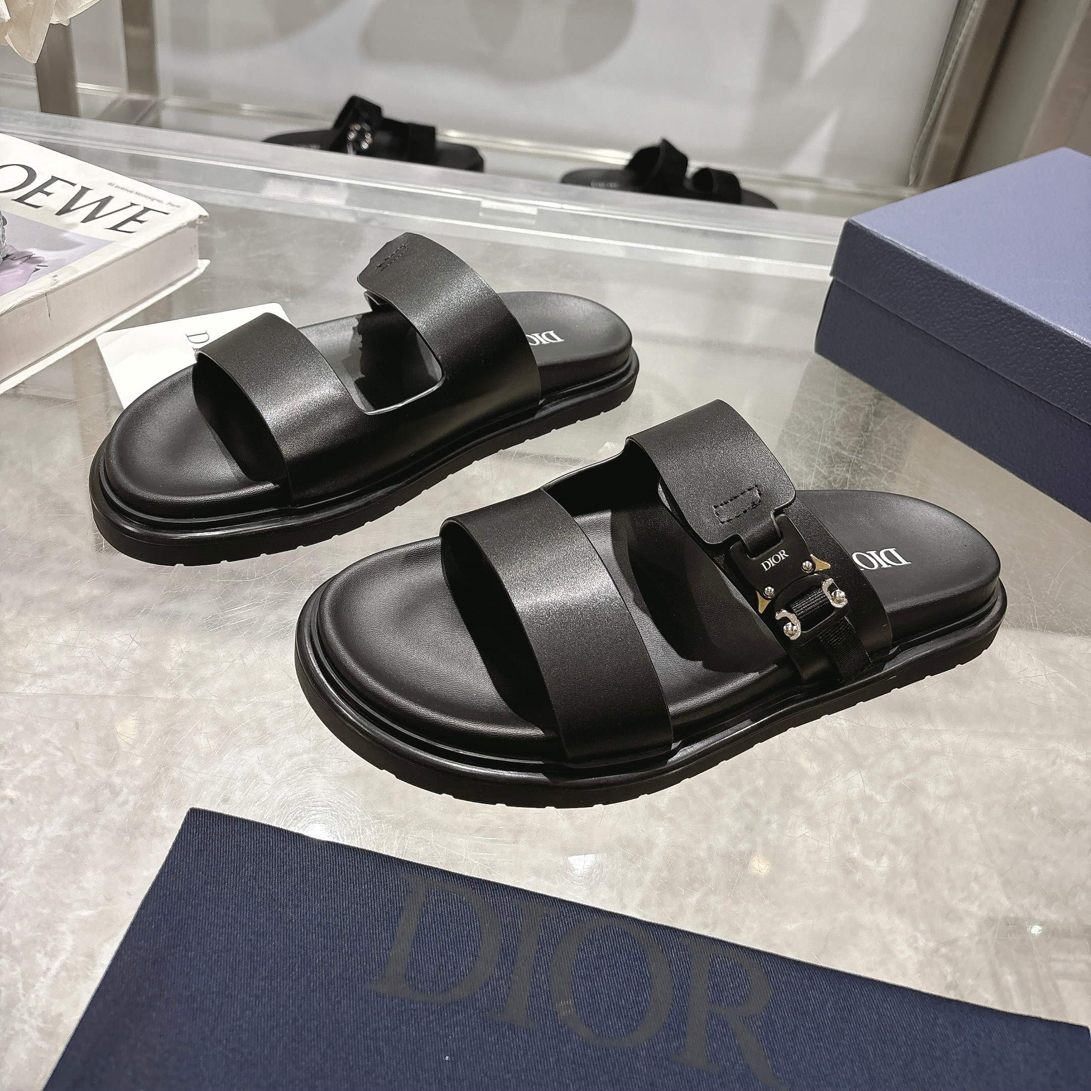 디올 남성 벨크로 슬리퍼