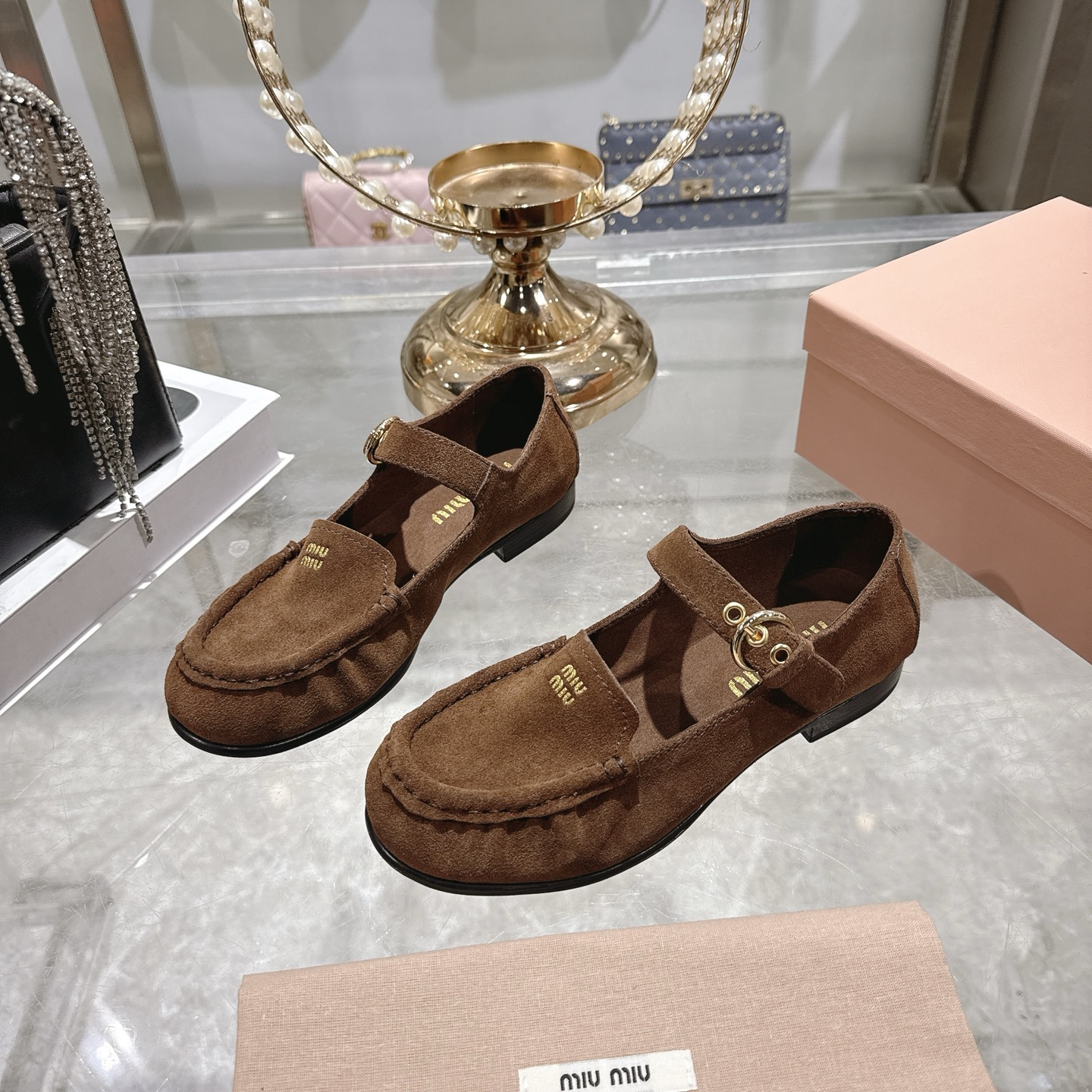 미우미우 스웨이드 메리제인 로퍼