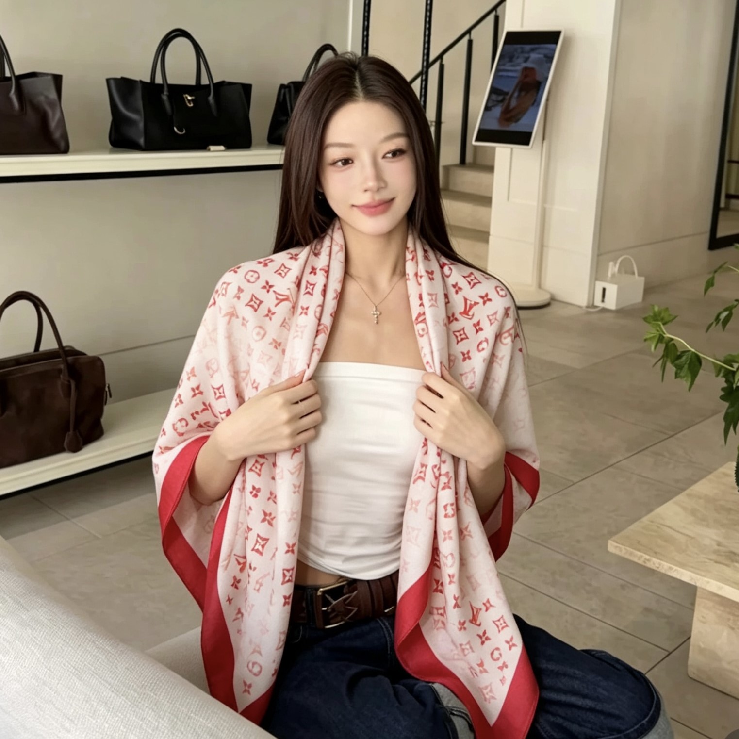 루이비통 LV 사파리 스퀘어 55 스카프