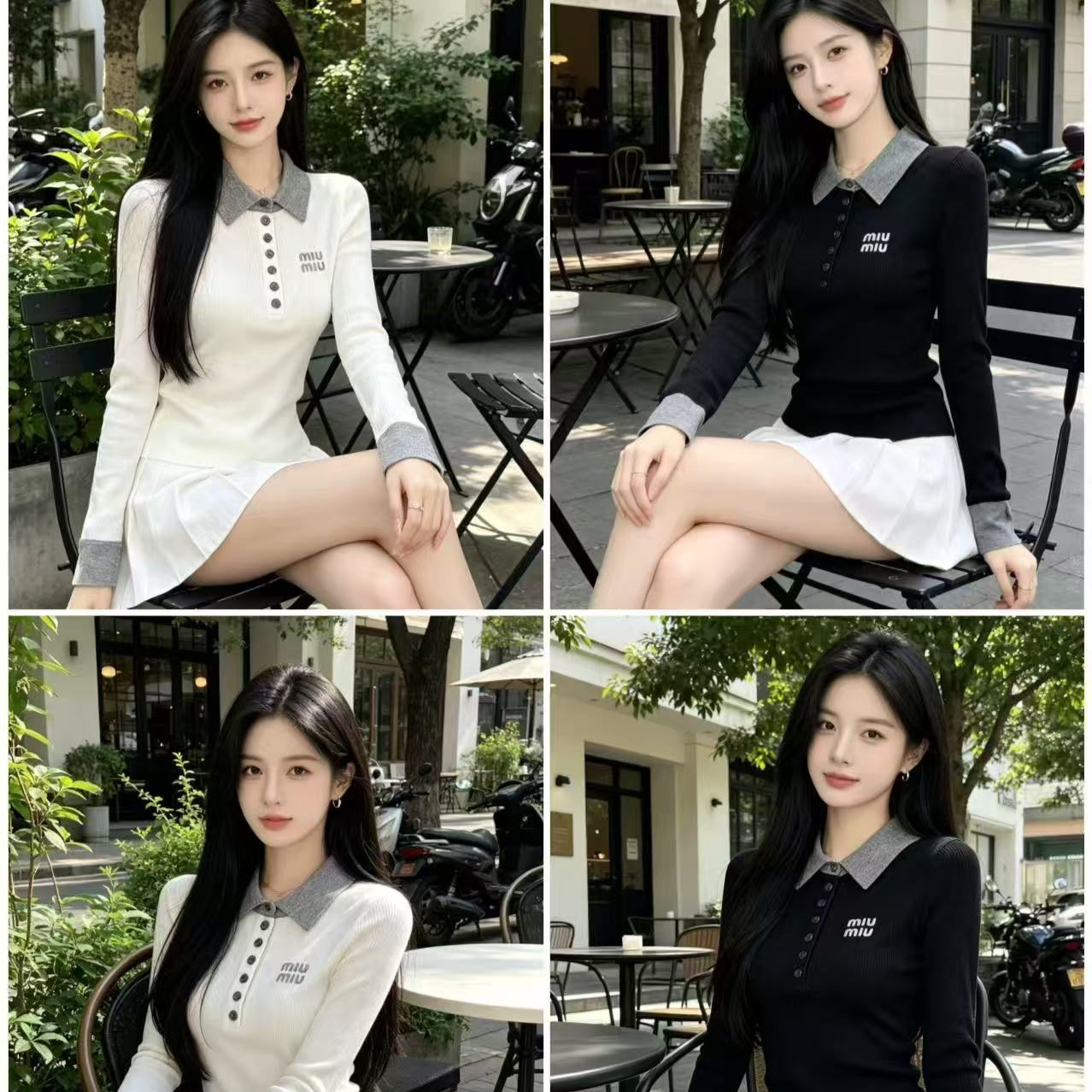 미우미우 여성 폴로 긴팔 티셔츠 2가지 색상
