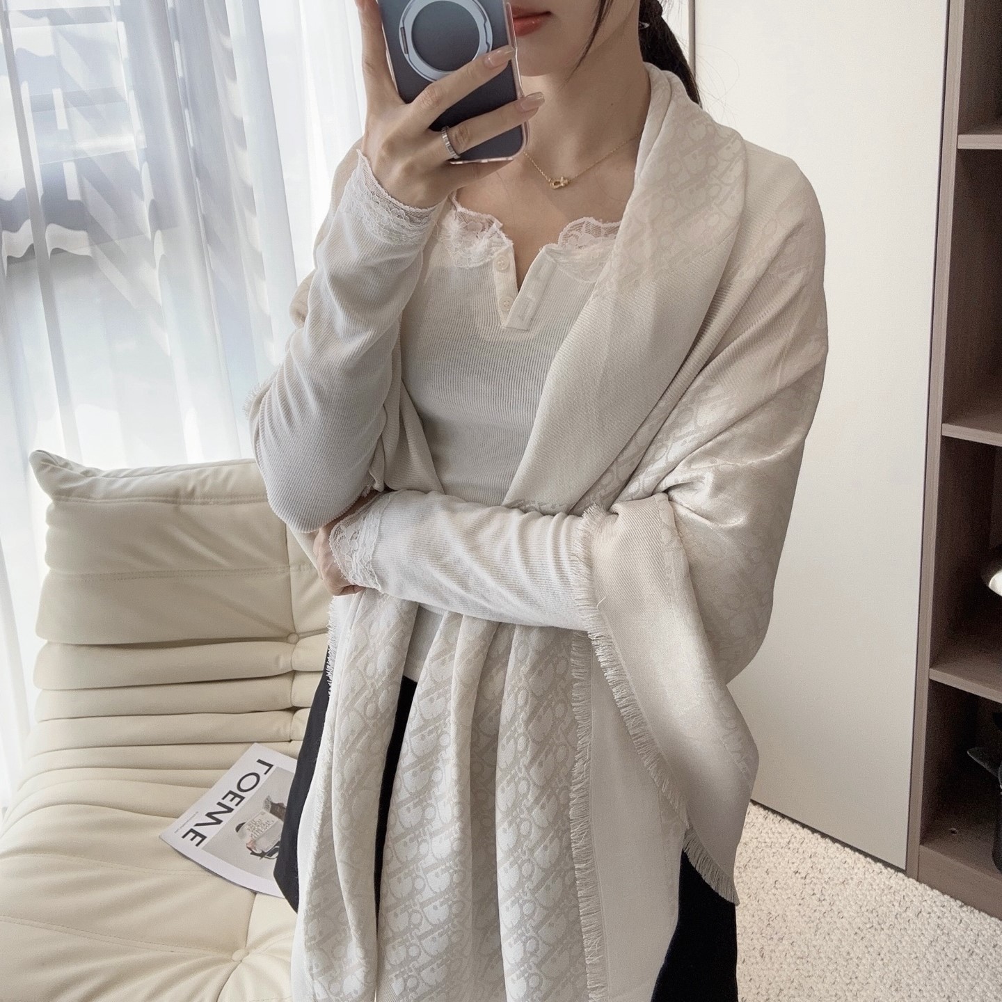 디올 스카프 숄